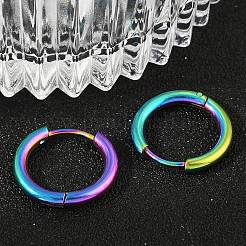Boucles d'oreilles créoles en acier inoxydable 202&nbsp;EJEW-F111A-16mm-RC