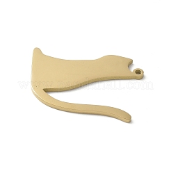 304ステンレスペンダント  猫の形のチャーム  18KGP本金メッキ  29x26.5x1.5mm  穴：1.5mm&nbsp;STAS-E501-13G