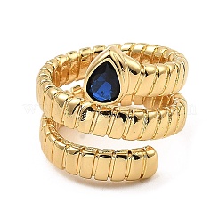 Кольца-капельки с кубическим цирконием RJEW-G294-01G