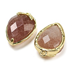 Pendenti sfaccettati in quarzo fragola naturale&nbsp;G-M431-06G-06