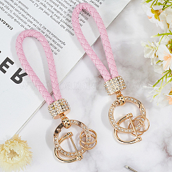 2 шт. брелок из искусственной кожи и сплава со стразами&nbsp;KEYC-CL0001-15D