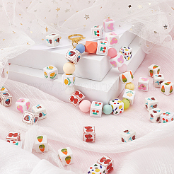 48шт 8 стиля непрозрачные акриловые бусины&nbsp;MACR-SC0001-13