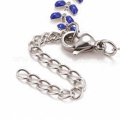 Bracciale con catene a maglia di grano smaltato&nbsp;BJEW-P271-02P-06