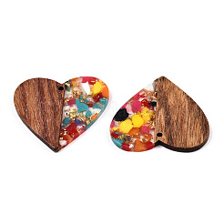 Подвески из прозрачной смолы и ореха RESI-TAC0017-73-A07