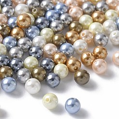 天然な培養された淡水パールビーズ  染め  ラウンド  ミックスカラー  4.5mm  穴：0.5mm  約76個/10g&nbsp;PEAR-XCP0001-09