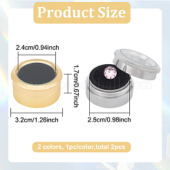 2 шт. 2-цветные круглые коробки для хранения россыпью алмазов из сплава CON-DR0001-03