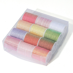 12 рулон полиэстеровых швейных ниток цвета радуги OCOR-WH20074-02C