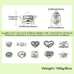 60 шт. 10 стиля бусины из сплава в тибетском стиле на тему Дня святого Валентина&nbsp;TIBEB-CJ0001-38