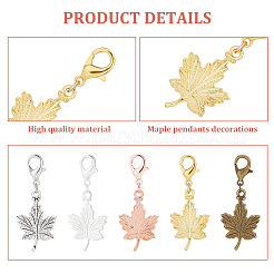 20шт. набор украшений из сплава в виде кленового листа HJEW-AR0001-10