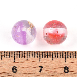 Двухцветные прозрачные смоляные бусины&nbsp;RESI-N042-10mm-12