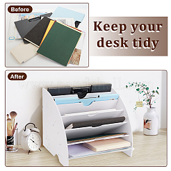 Веерообразный пластиковый настольный книжный шкаф держатели для папок-файлов&nbsp;ODIS-WH0001-71