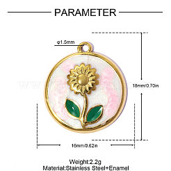 Pendentifs en acier inoxydable 304 émaillés&nbsp;STAS-OY015-73G