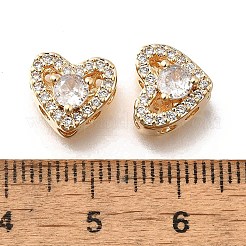 Латунные микро-паве прозрачные кубические цирконии и стеклянные многорядные звенья&nbsp;KK-M318-23G