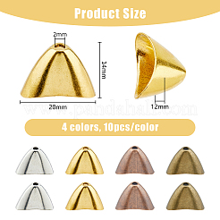 40 шт. 4-цветные бусины-конусы из сплава в тибетском стиле с треугольными лепестками&nbsp;FIND-DC0003-95