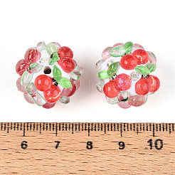 Круглые бусины из смолы в виде фруктов RESI-T059-03F