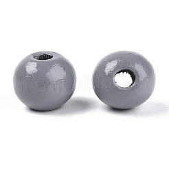 Sprühlackierte runde Perlen aus natürlichem Schima-Holz&nbsp;WOOD-A018-8mm-11