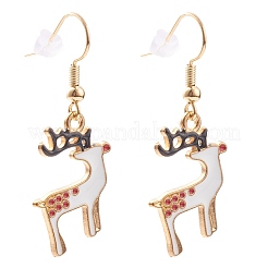 Boucles d'oreilles pendantes en alliage émaillé sur le thème de Noël&nbsp;EJEW-JE04460