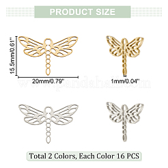 32 шт. филигранные соединительные звенья из нержавеющей стали 201 двух цветов STAS-DC0011-56