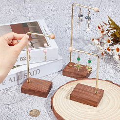 3шт 3 размера подставки для ювелирных изделий из сплава с деревянной основой&nbsp;EDIS-WH0022-25