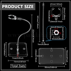 Собранные прямоугольные стойки для демонстрации фигурок из пластика PS с регулируемым железным кронштейном&nbsp;ODIS-WH0100-12D
