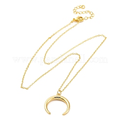 Латунные подвески в виде двойного рога/полумесяца NJEW-S438-06G