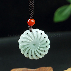 Ожерелья с подвеской из полого цветка из натурального нефрита FS-WG657F8-01