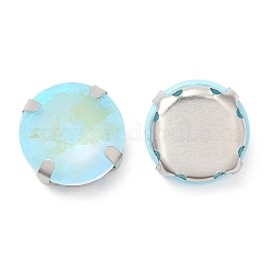 Мокко флуоресцентный(ми) плоский круглый пришитый страз&nbsp;GGLA-M006-02A-P03