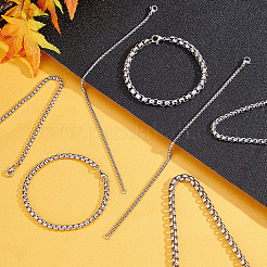 10шт 5 стиля браслеты-цепочки из нержавеющей стали 304&nbsp;BJEW-UN0001-18
