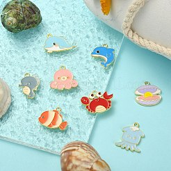 Colgantes de esmalte de aleación 24pcs 8 estilos&nbsp;ENAM-CJ0004-31