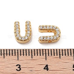 Placage de crémaillère en laiton micro pavé de perles de zircone cubique claires&nbsp;KK-G500-30G-U