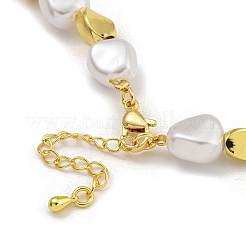Placcatura in ottone e plastica abs perle collane di perline per le donne&nbsp;NJEW-C059-11G