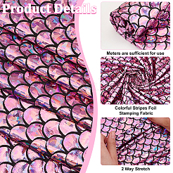 Glitzernder Fischschuppenstoff aus Polyester mit Meerjungfrauen-Print und Hologramm&nbsp;AJEW-WH0314-449