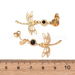 Серьги-гвоздики в форме стрекоз из нержавеющей стали 304&nbsp;EJEW-F393-07G