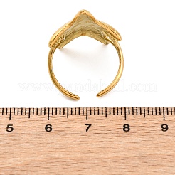 Открытые манжеты из нержавеющей стали 304 с изображением морских животных&nbsp;RJEW-Q005-01H-G