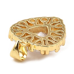 Подвески из настоящего 18-каратного золота с латунным покрытием из кубического циркония с микропаве ZIRC-L100-142G-01