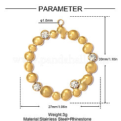 304 Edelstahl mit Kristall-Strass-Anhängern&nbsp;RB-OY001-22G
