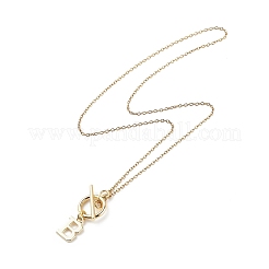 26ピース 26スタイル 合金 アルファベット文字 a~z チャーム ネックレス セット トグルクラスプ付き  女性用304ステンレスジュエリー  ゴールドカラー  16.93インチ（43cm）  1個/スタイル&nbsp;NJEW-JN04075