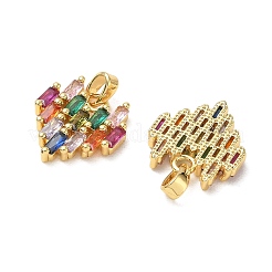 Pendenti in zirconi cubici colorati in micro pavè di ottone&nbsp;CU-CBA84C5-07G