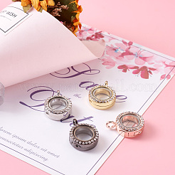 4шт 4 цвета сплава стекла хрустальные подвески со стразами PALLOY-TA0002-37