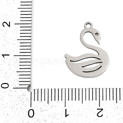 ステンレスペンダント201個  白鳥チャーム  ステンレス鋼色  17.5x13.5x1mm  穴：1.4mm&nbsp;STAS-F316-08P