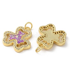 Латунные микропаве прозрачные подвески с фианитом&nbsp;KK-C045-30G