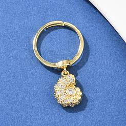 Латунные микро проложить пальцев кольца кубического циркония RJEW-C145-05A-G