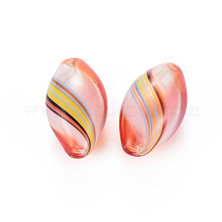 Прозрачные бусины из дутого стекла ручной работы GLAA-T012-11