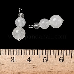 Подвески из натурального кварцевого кристалла с круглыми бусинами&nbsp;PALLOY-JF02867-08