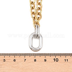 Двухцветная овальная подвеска из нержавеющей стали 304&nbsp;NJEW-T020-03B-GP