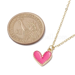 Colliers à pendentifs coeur en alliage émaillé&nbsp;NJEW-JN04772-01