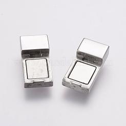 変色しにくい304ステンレススチール製マグネット留め具  長方形  ステンレス鋼色  25x10x5mm  穴：3x8mm&nbsp;STAS-F122-20P