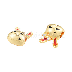 Perle di zirconi cubici trasparenti in micro pavè di ottone&nbsp;LS-KK-N231-378