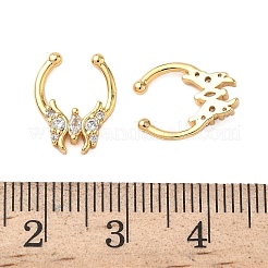 Латунные кольца для носа с круглыми/подковообразными штангами из прозрачного кубического циркония EJEW-D337-18E-G