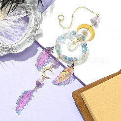 Подвесные украшения из латунных кабельных цепей HJEW-TA00151